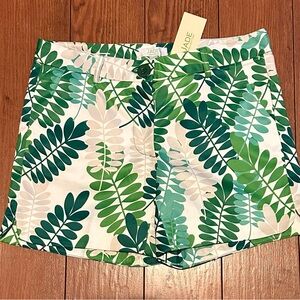 NWT JADE Melody Tam Shorts Green Leaves